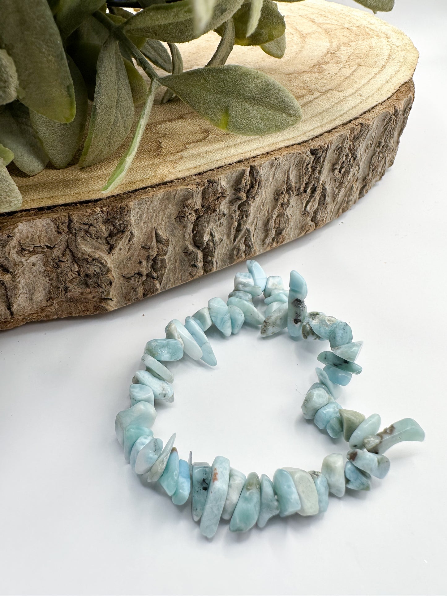 Pulsera elástica chips Larimar